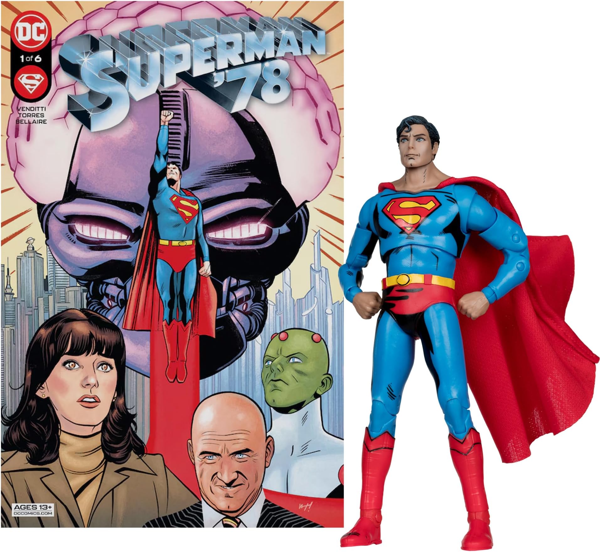 McFarlane Toys - DC Direct Page Punchers Superman (Superman '78) 7" Figure with Comic Book