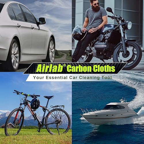 Miniatura 8 de Airlab Paquete de 10 toallas de microfibra de carbono y paños de limpieza para detalles automáticos