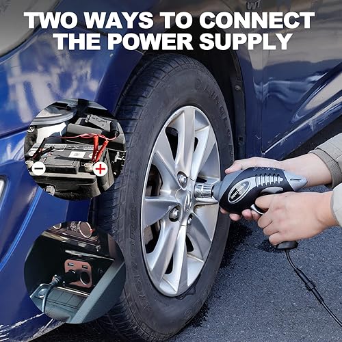 Miniatura 4 de Kit de gato eléctrico de 5 toneladas TYAYT todo en uno automático de 12 V con llave de impacto, elevador eléctrico de tijera para cambio de