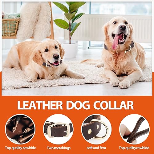 Miniatura 5 de Collar de cuero para perro, collar de perro suave y resistente, adecuado para collares de perro para perros pequeños, medianos y grandes, perros