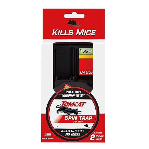 Tomcat Spin Trap for Mice, Fully Enclosed Mouse Trap Provides a Quick, No-Mess Kill, 2 Traps