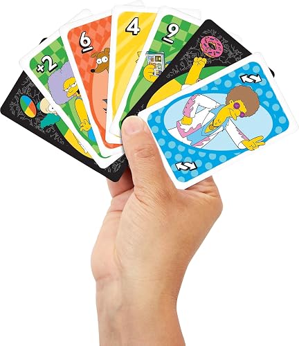 Mattel Games Uno The Simpsons Jeu de Cartes pour Enfants, Adultes et soirées en Famille, fêtes, Voyages et Camping, Jouet de Collection inspiré de la série - 2