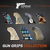 Vista 9 de Premium Gun Grips Puños de repuesto compatibles con Heritage Arms Rough Rider Solid ABS HD Imagen de una serpiente negra con estampado UV
