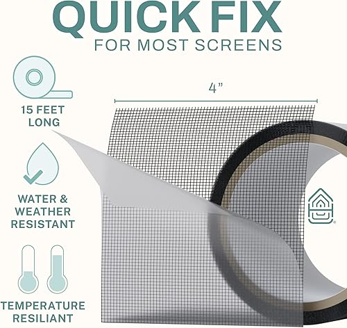 Miniatura 3 de Home Intuition Cinta de reparación de pantalla de alta calidad, 2 pulgadas y 4 pulgadas de ancho por 15 pies, adhesivo fuerte, fácil aplicación,