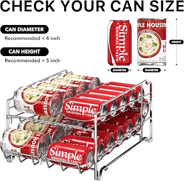 Simple Houseware Dual Row Front Loading Can Dispenser, Chrome