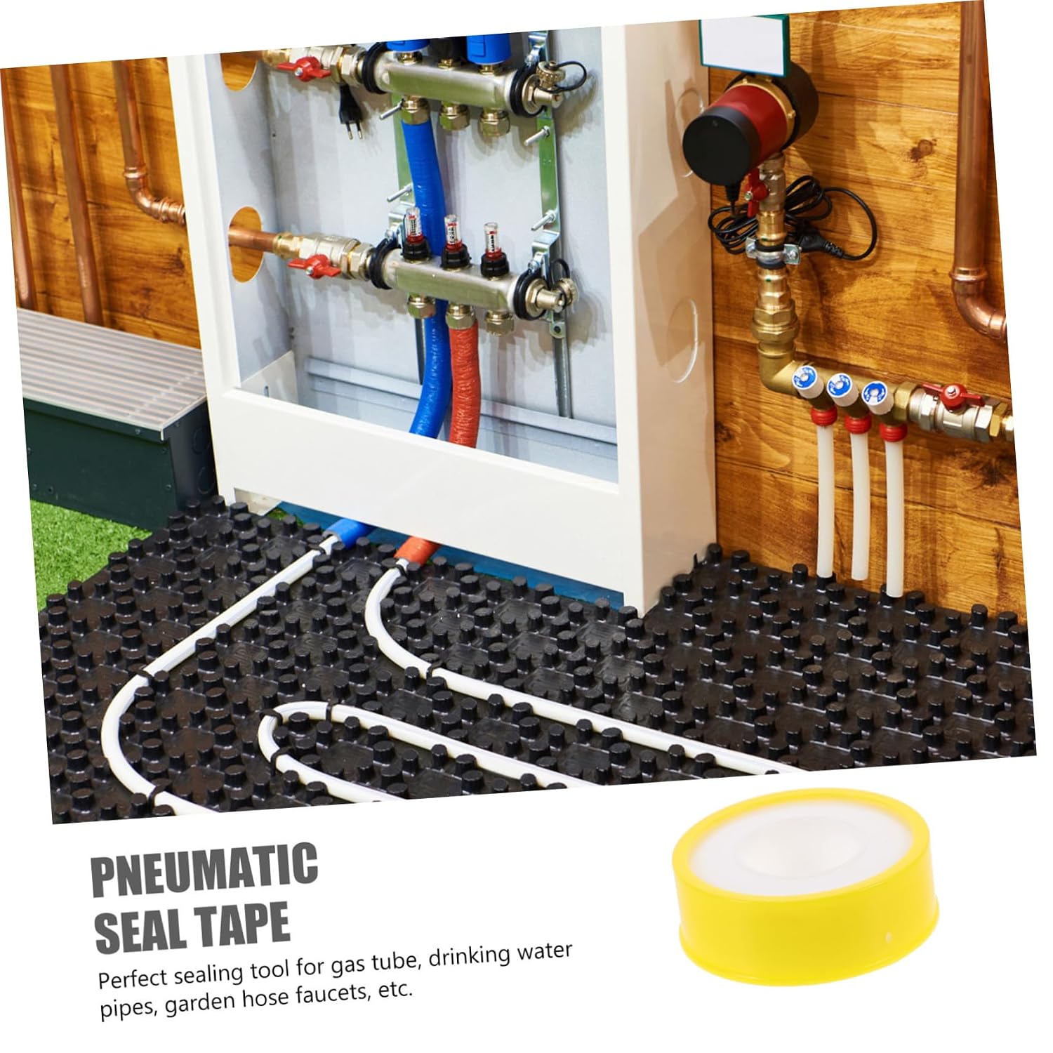 Gatuida 10 Rolls Vinyl Tape Water Tape Adhesive Tape Gas Line Tape Gas Thread Tape Seal Tape Hydraulic Tape Sealant Tape Gas Tape Boat Clock Gland Tube PTFE Pneumatic Office, 5.50X5.50X2.00CM, Yellow