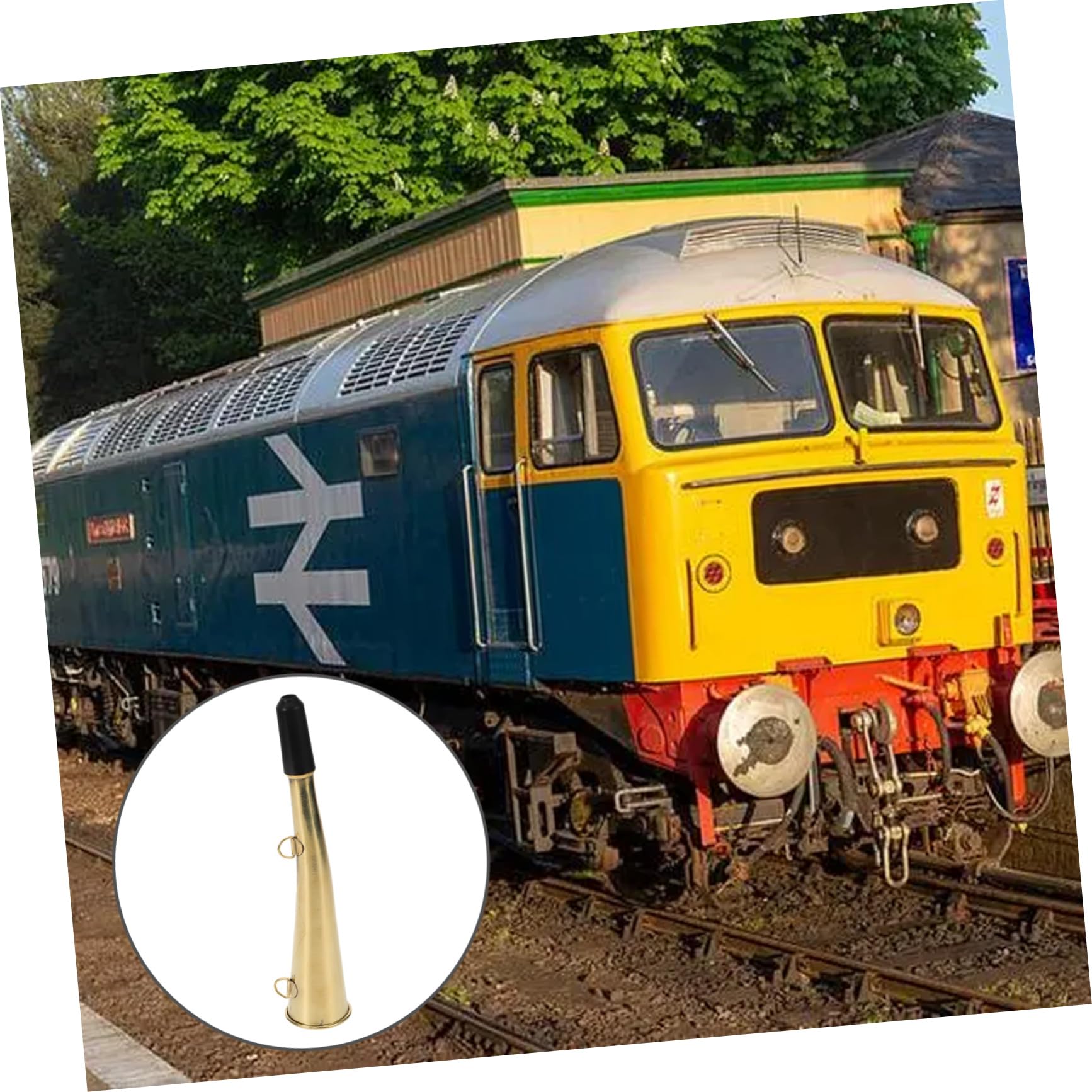 Amazon | OFFSCH 銅製の鉄道ラッパ 鮮明大音量の鉄道ホーン 使いやすい 
