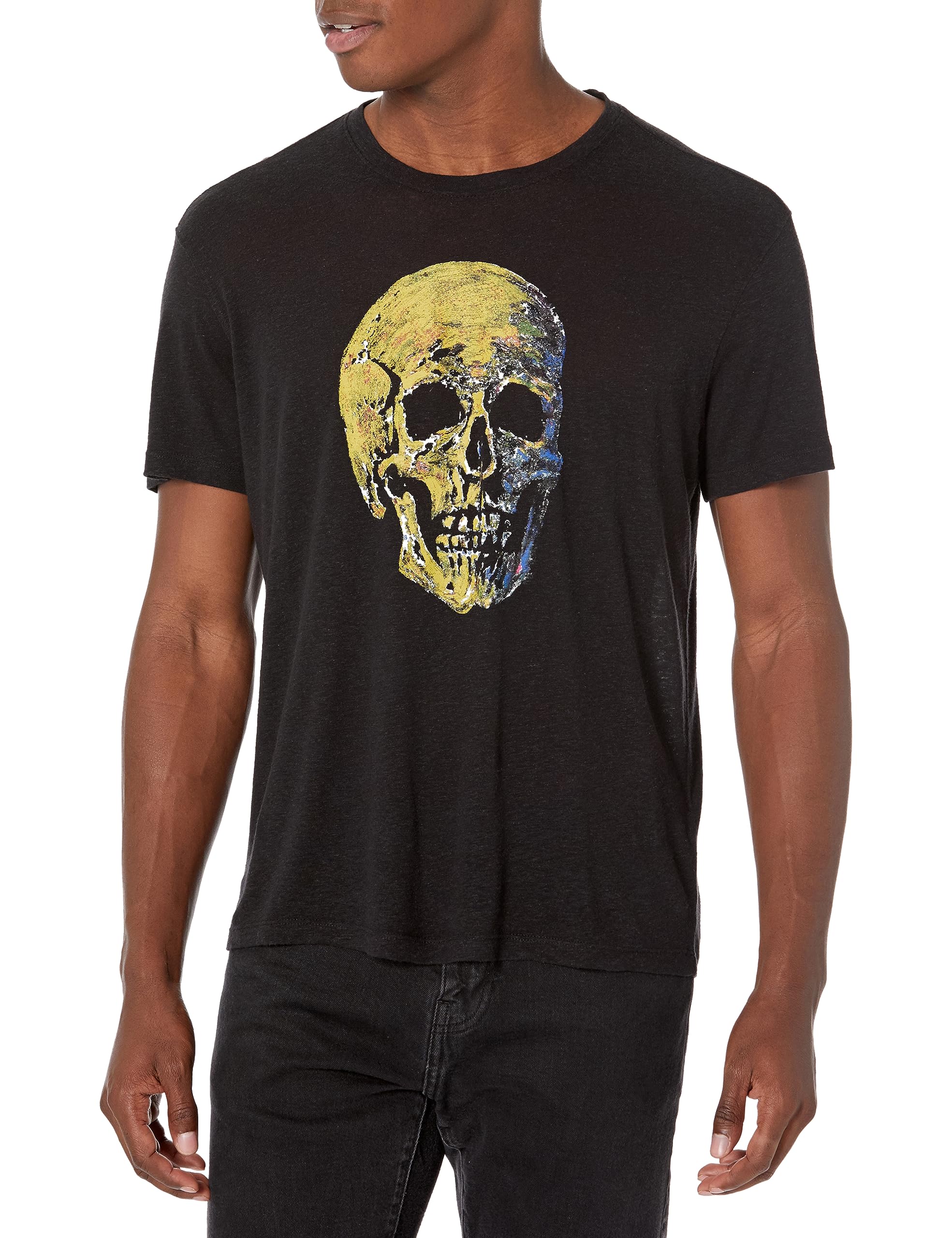 John Varvatos Men's Painted Skull Tee