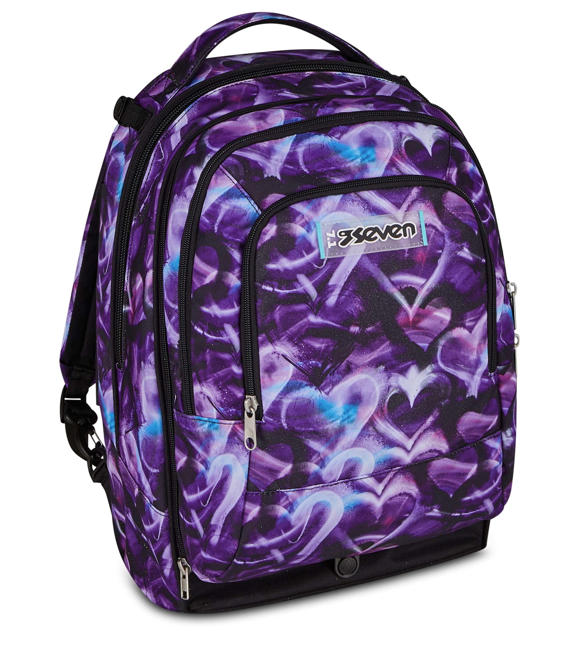 Seven Trolley Scuola Jack 8 Ruote Detach LOVEPASS, Viola, 43 L, Scomponibile, Zainetto staccabile, 4 in 1, Cross-over System, Tasche multifunzione, Scuola elementare e media, Bambina, Ragazza