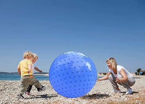Miniatura 7 de penepico Bola de masaje sensorial grande para niños, pelota de ejercicio inflable de 33.5 pulgadas, pelota inflable grande con picos táctiles, bola