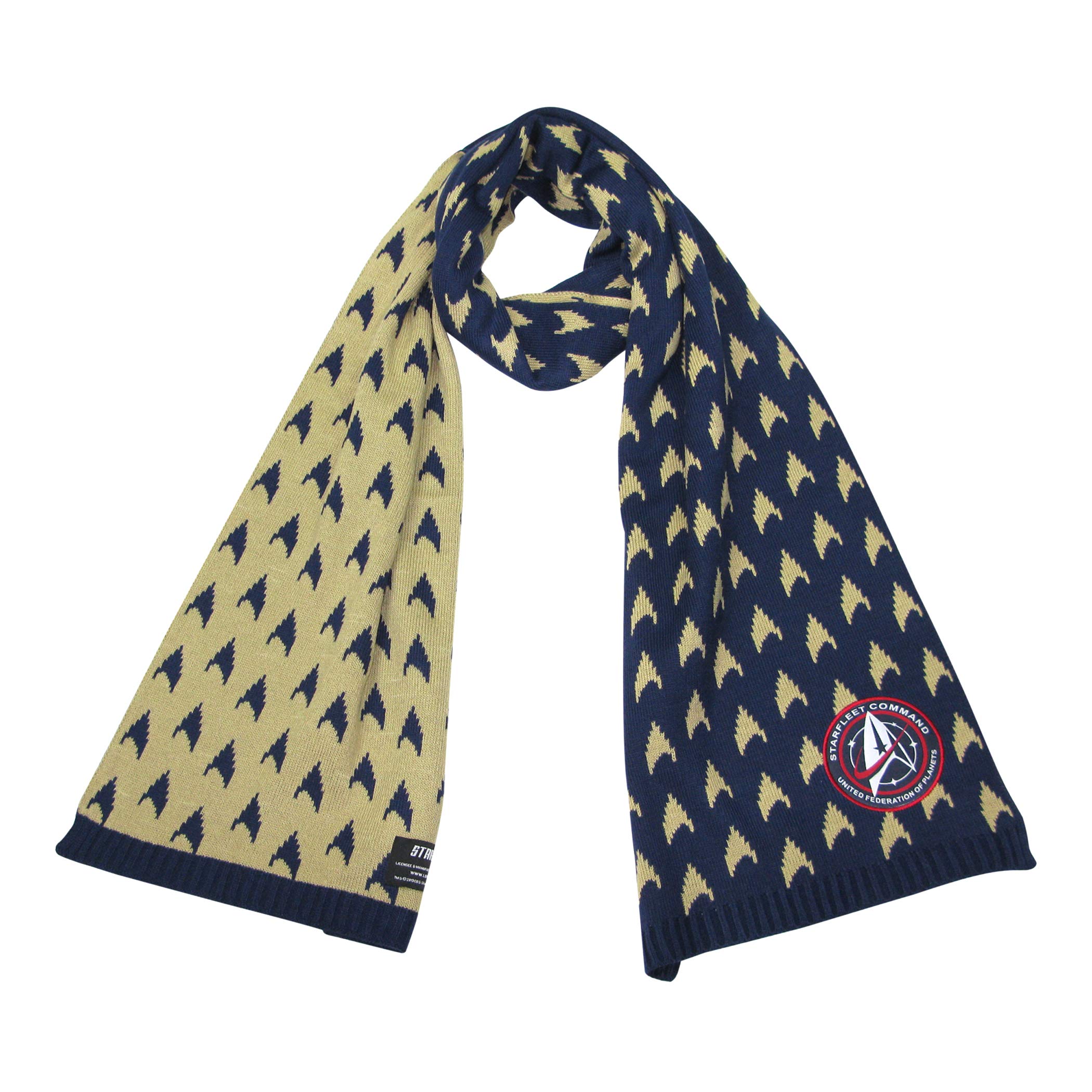 Star Trek Écharpe Starfleet Academy Discovery - Produit LOVARZI | Design Jacquard avec Emblème de Starfleet, Tissu en Acrylique Doux, Cadeau Apprécié des Trekkies