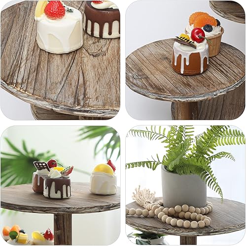 Miniatura 6 de SwallowLiving Soporte redondo de 5 niveles para cupcakes para 60 cupcakes de madera, bandeja escalonada para decoración de cupcakes para cumpleaños,