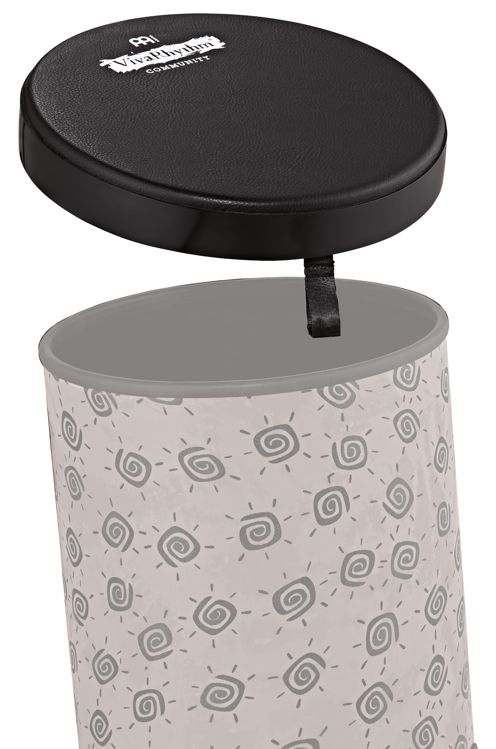 Meinl Percussion Pop Off Bass Drum Head, Schwarz (VR-POHBD12-NH) | Fell für VivaRhythm Pop Off Bass Drum, Vorgestimmt, als Handtrommel spielbar, Durchmesser 12 Zoll, Nappa