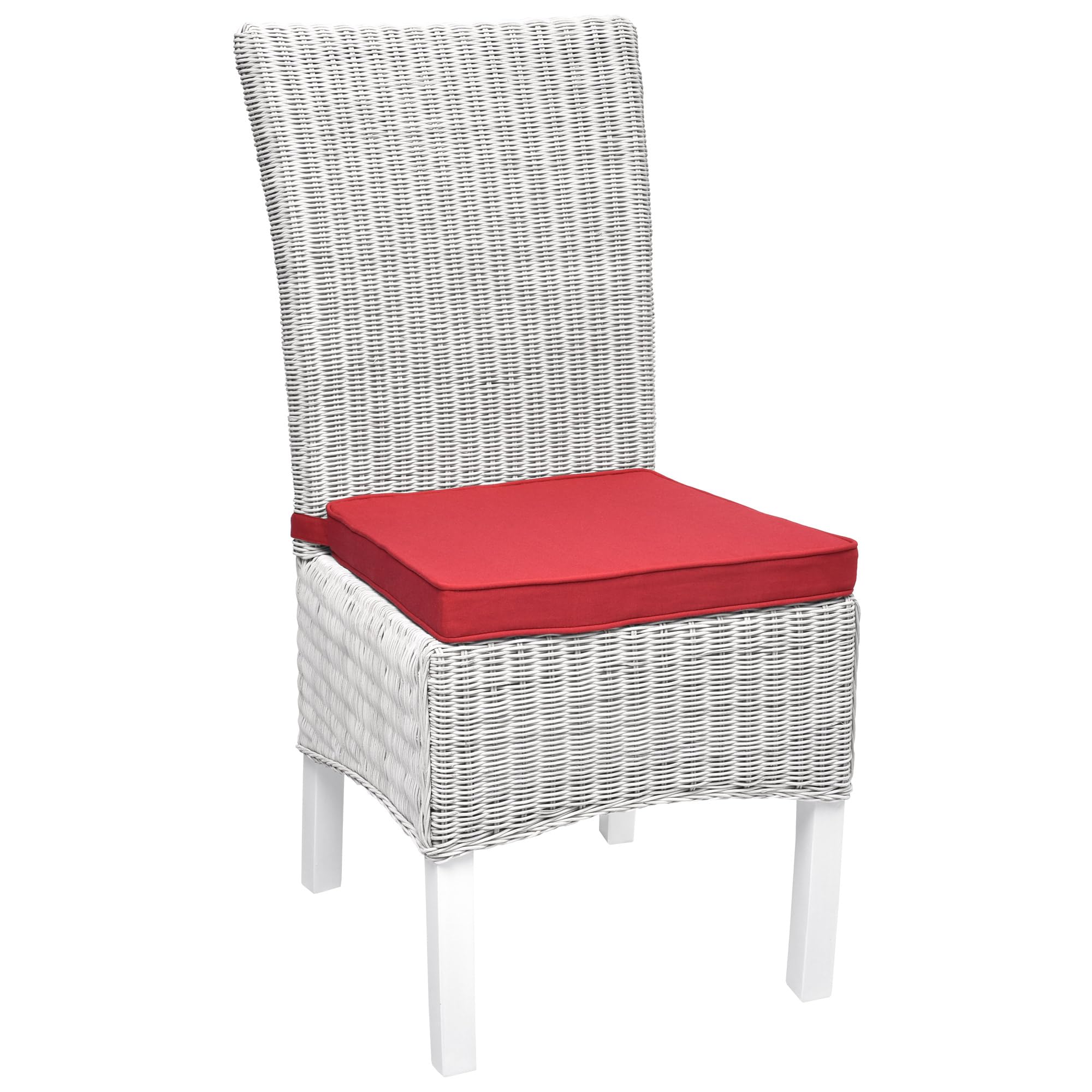 Beautissu Set de 6 Coussin de Chaise d'Intérieur 45x40 cm Loft SK – Galette de Chaise déhoussable et Lavable avec Bandes de Fixation Coussin d'assise Exterieur Jardin Coussin Rouge