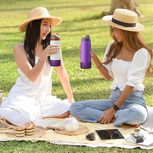 Vista 180 de 2PCS Silicone Water Bottle Boot for Owala 24oz 32oz 40oz, Anti-Slip Protective Sleeve Bottom Bumper Protector for FreeSip, Twist, and Flip Stainless