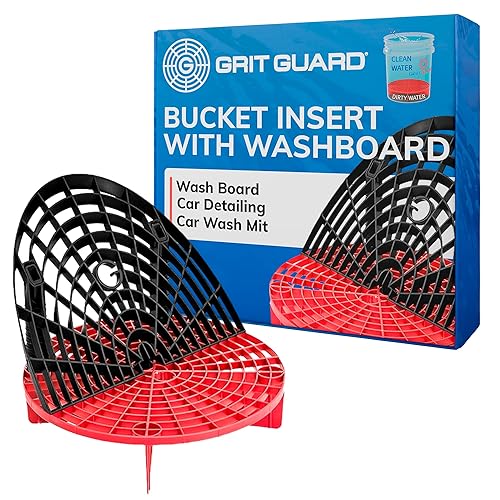 The Grit Guard Insert with Washboard Combo Pack (Black/ Red) - Black/Red