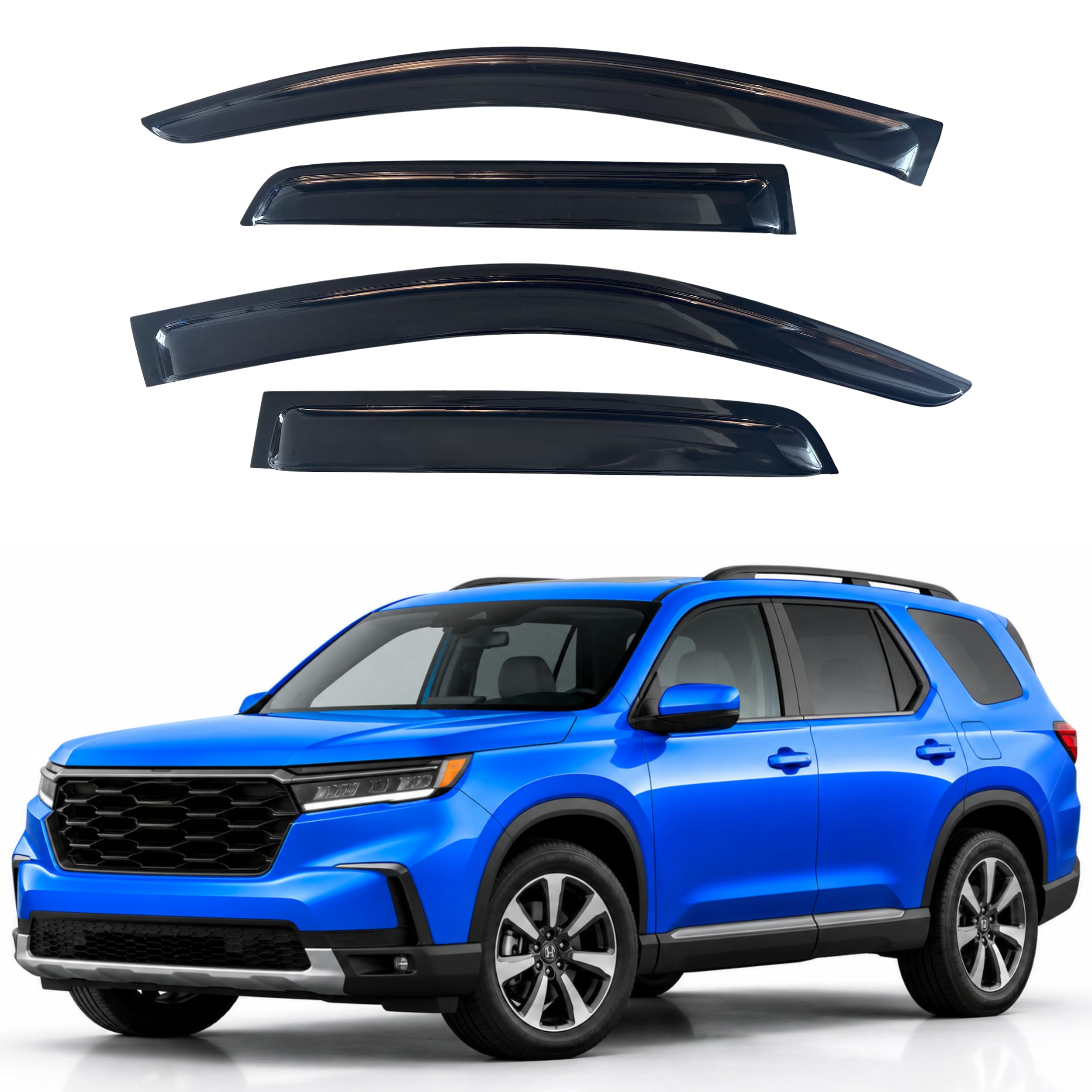 IG Window Visors Fit for 2023-2026 Honda Pilot, Out-Channel Rain Guards Vent Wind Deflectors 4PC, Car Accessories for 23-26 Pilot