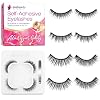 Self Adhesive Eyelashes, 8PCs False Eyelashes Natural Look, Reusable Adhesive Eyelashes, No Glue Eyelashes, False Lashes Natural Look for Women