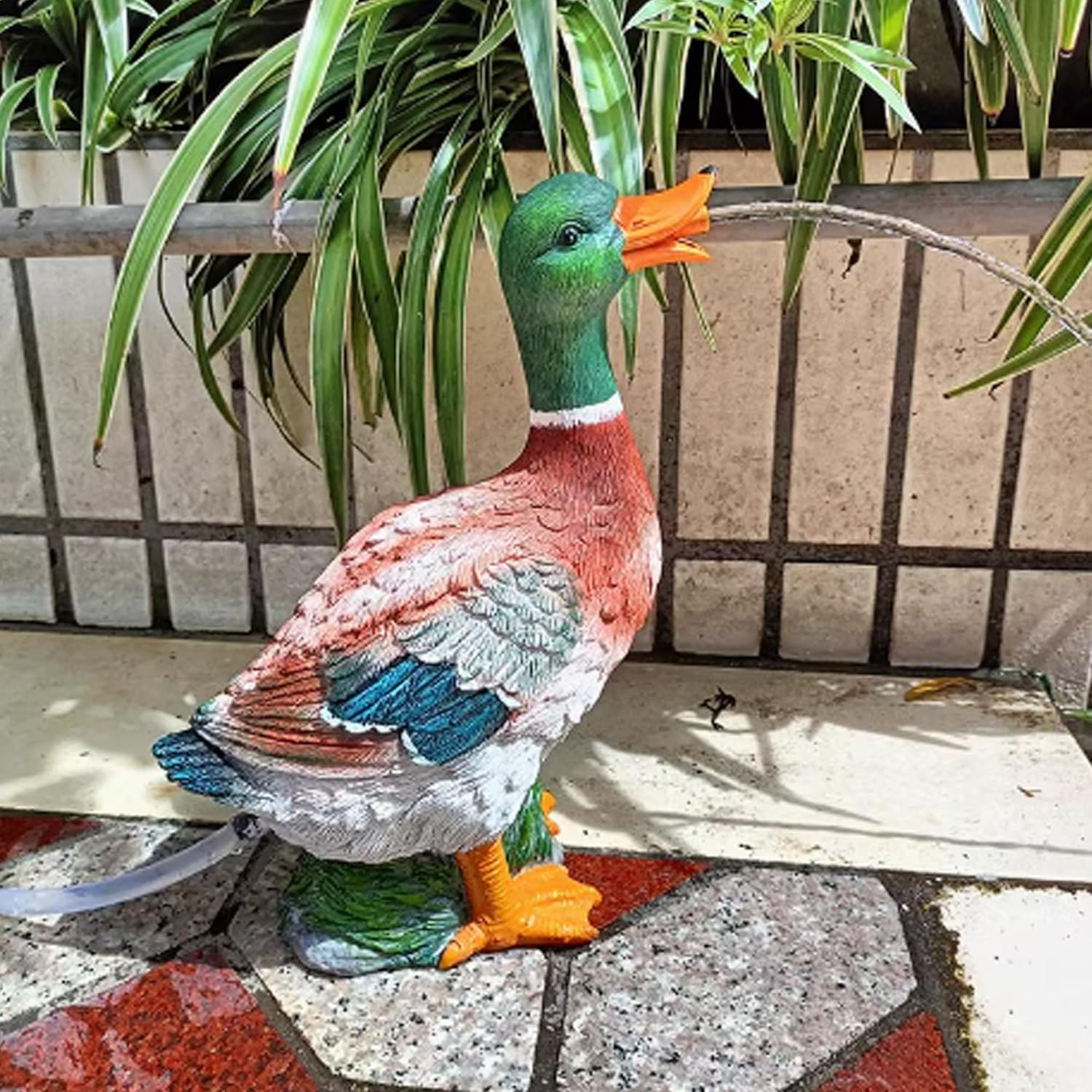 Pond spitters for Small Ponds, Garden Decor Pond Spitter for Koi Pond, Fish Fountain Spitter with Hose, Pool Fountains for Above Ground Pools, for Water Gardens(Green,23 * 13 * 32cm)