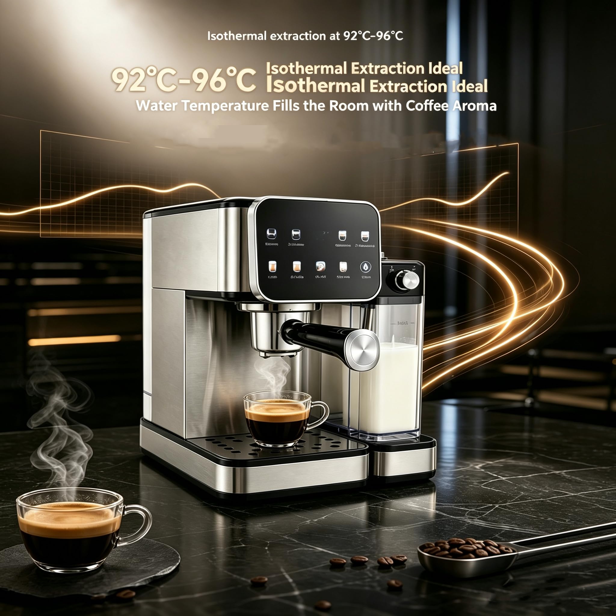 Macchina Da Caffè Espresso Professionale Da 1350w Con Montalatte Automatico