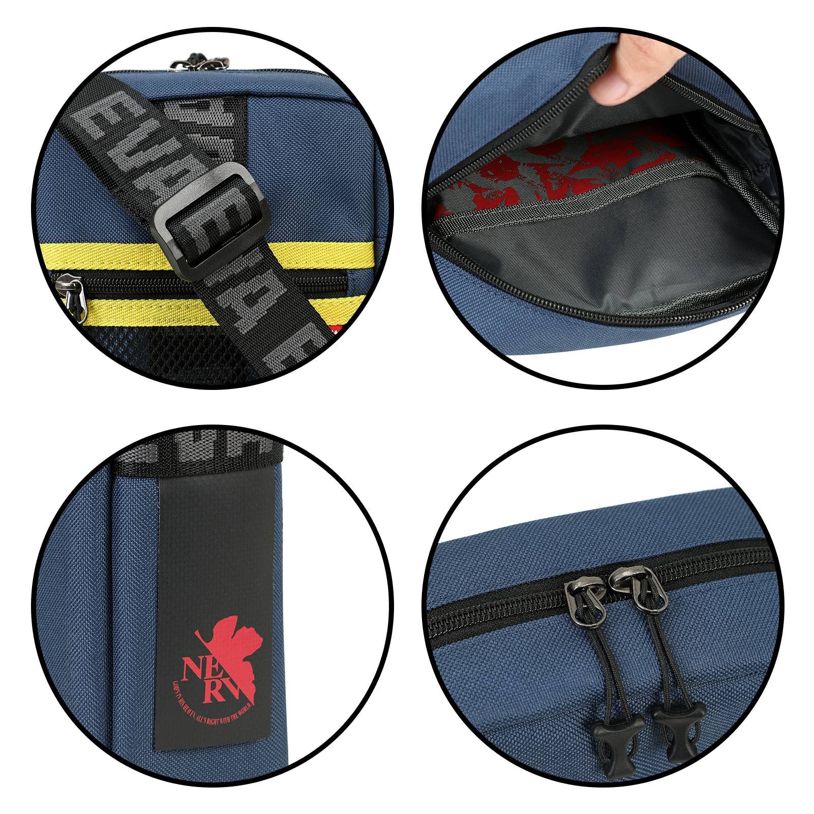FIREFIRST x RADIO EVA Evangelion Mini Bolso Cruzado Bolso De Hombro | Minibolso Cruzado Eva; Colaboración Oficial; Bolso Ligero Para Cosplay; Ideal Para Escuela, Excursiones, Viajar