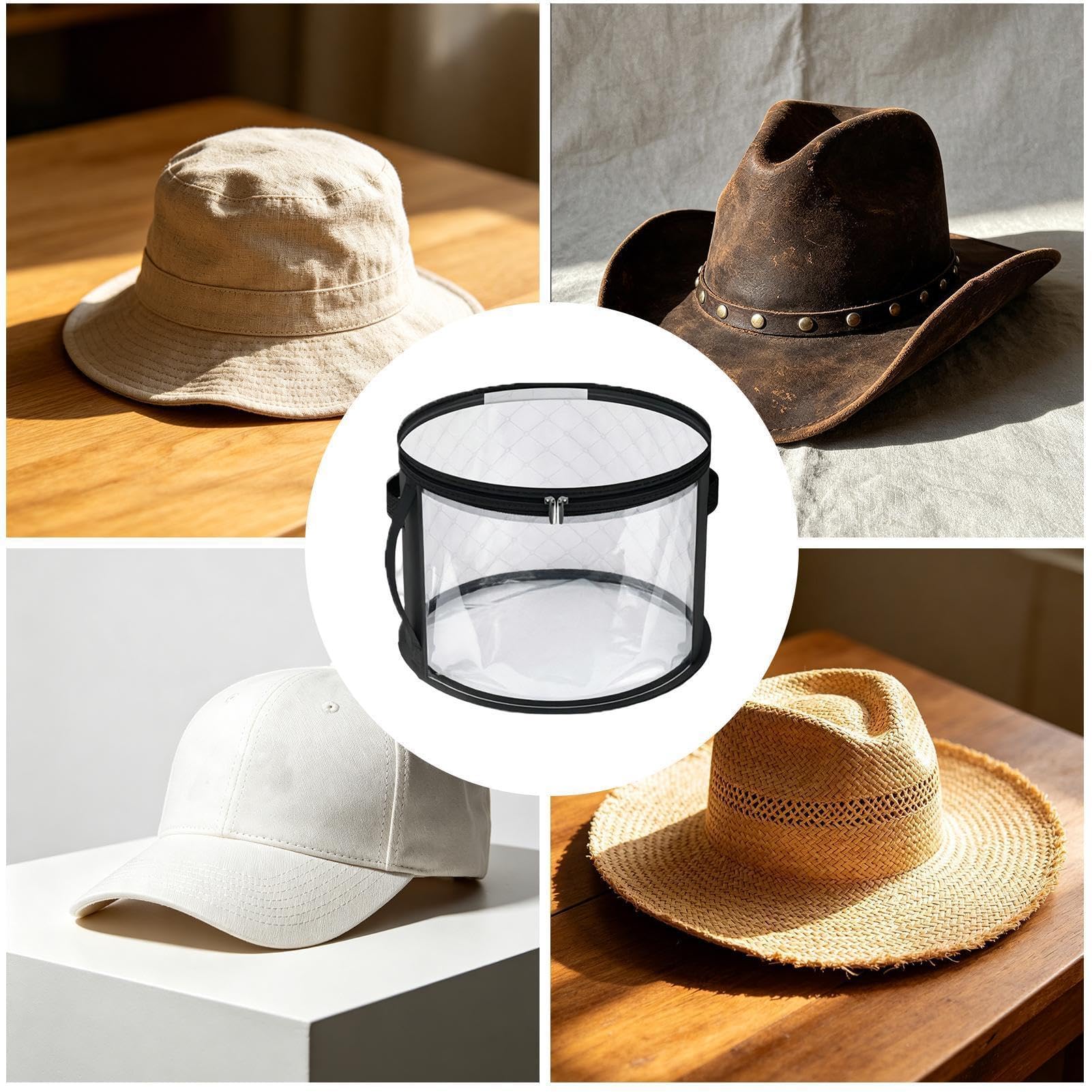 Organizador de gorras de béisbol, contenedor de almacenamiento apilable de gran capacidad para armario, estante, viajes y playa, perfecto para apartamentos y dormitorios