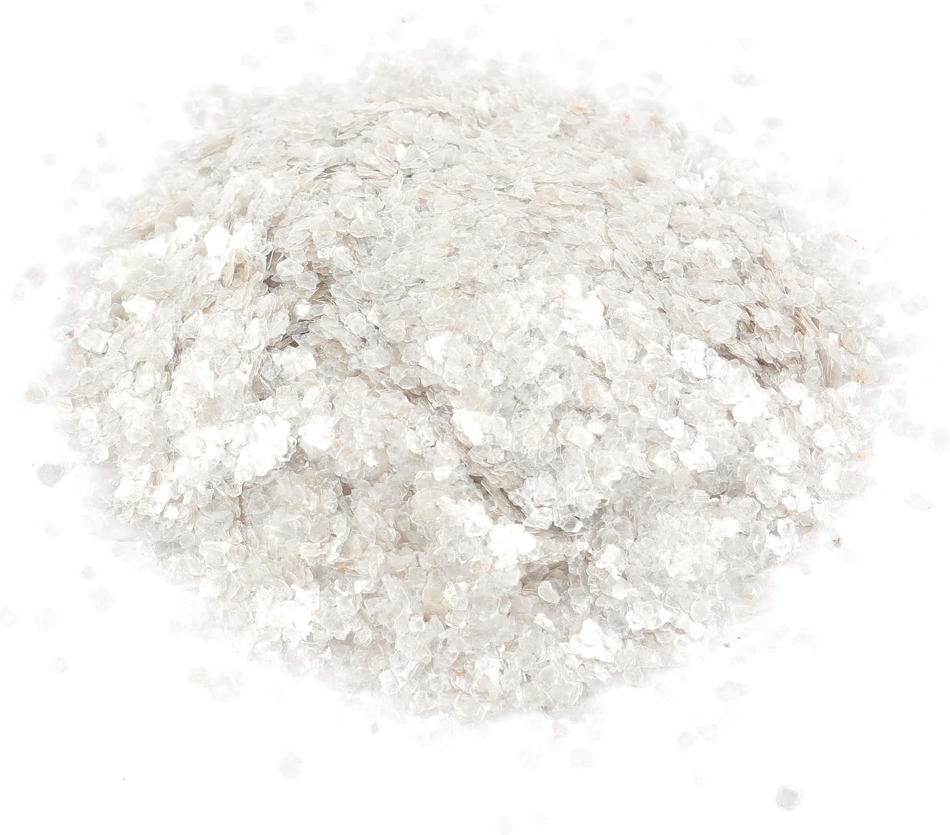 Shiny Stone Crushed Magical Natural Mica Flakes Flitter for Resin Painting Arts and Crafts,Nail Art,DIY Decoration Leaf Multi-Use 2-4mm(6-10 mesh) (Snow White)