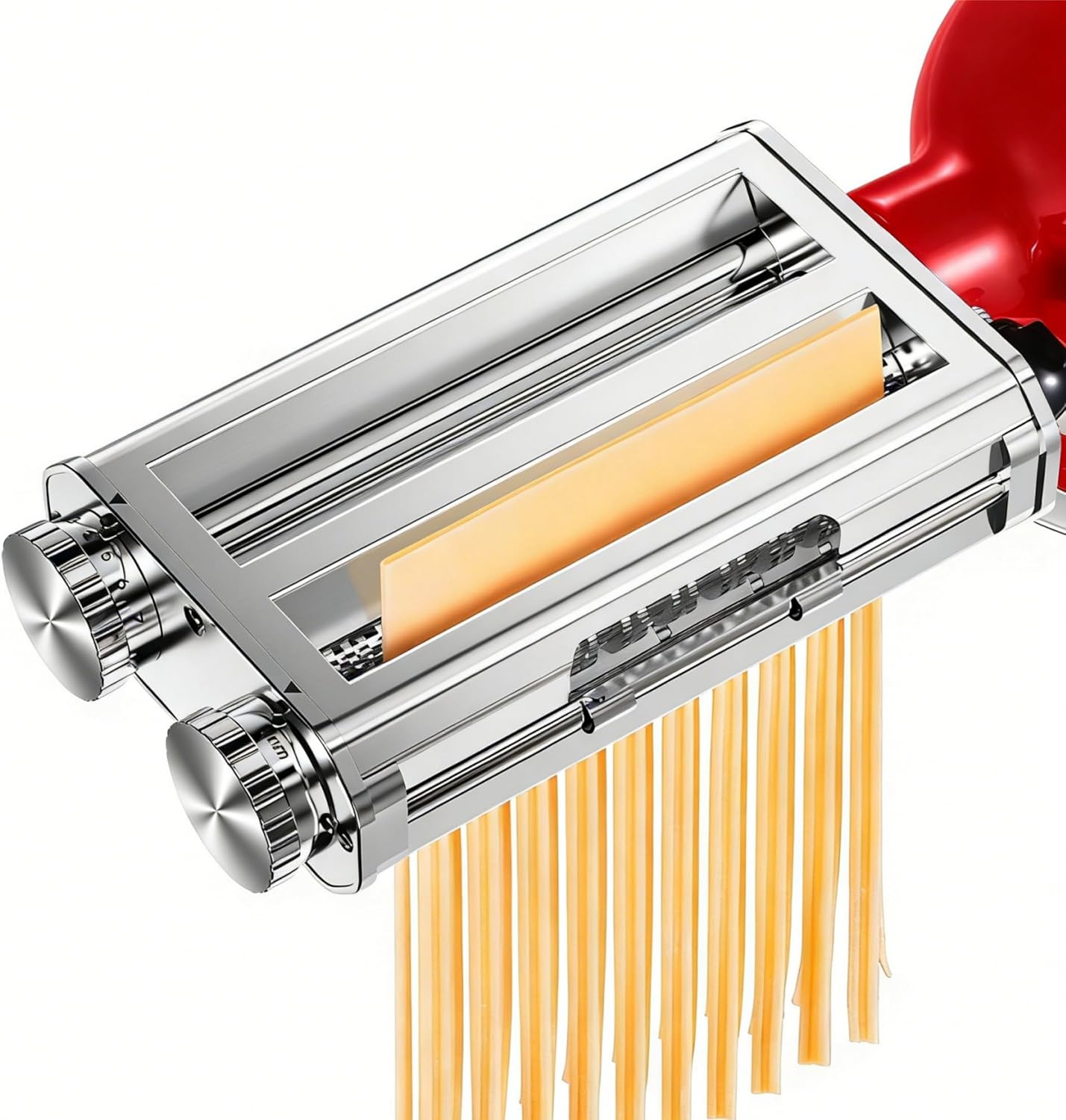 Pasta Attachment for Kitchen Aid Stand Mixer, 3-in-1 with Spaghetti & Fettuccine Cutter & Lasagna Roller, Premium 304 Stainless Steel, Rust-Proof, 8 Adjustable Thickness Settings, Easy to Clean
