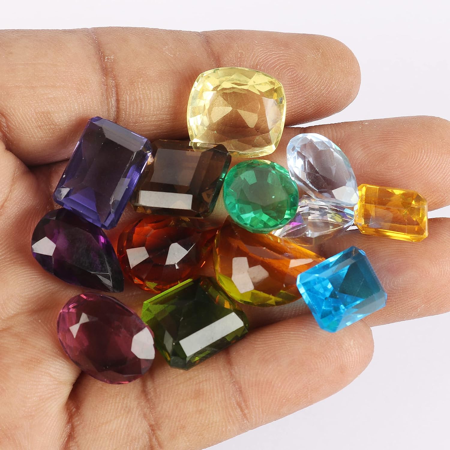 GEMHUB Assorted Mixed Shape Color Gemstones Lot Natural Loose Stones for Arts Crafts Jewelry Making Projects