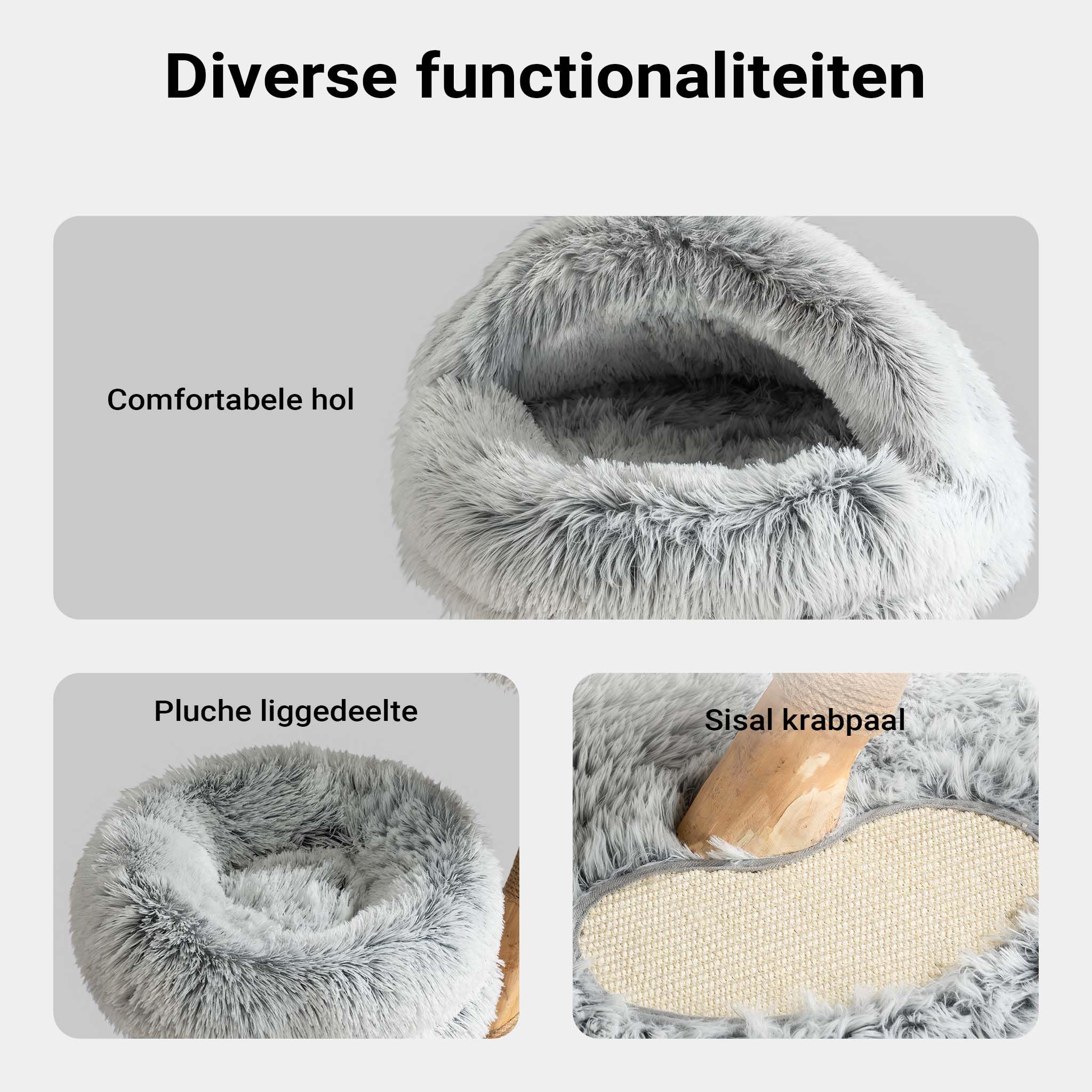 vidaXL Kattenmeubel - Alles-in-één - 80 x 60 x 166 cm - Pluche en sisal - Krabpaal vidaXL Kattenmeubel - Alles-in-één - 80 x 60 x 166 cm - Pluche en sisal - Krabpaal