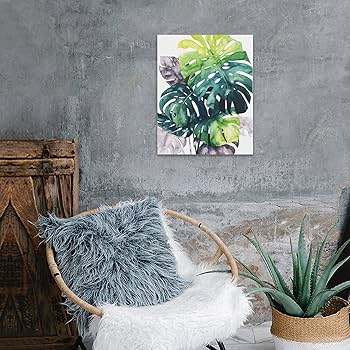 【木製パネル原画】モンステラ【透明水彩】 Amazon.co.jp: リーフパネル モンステラ デリシオサ 絵画