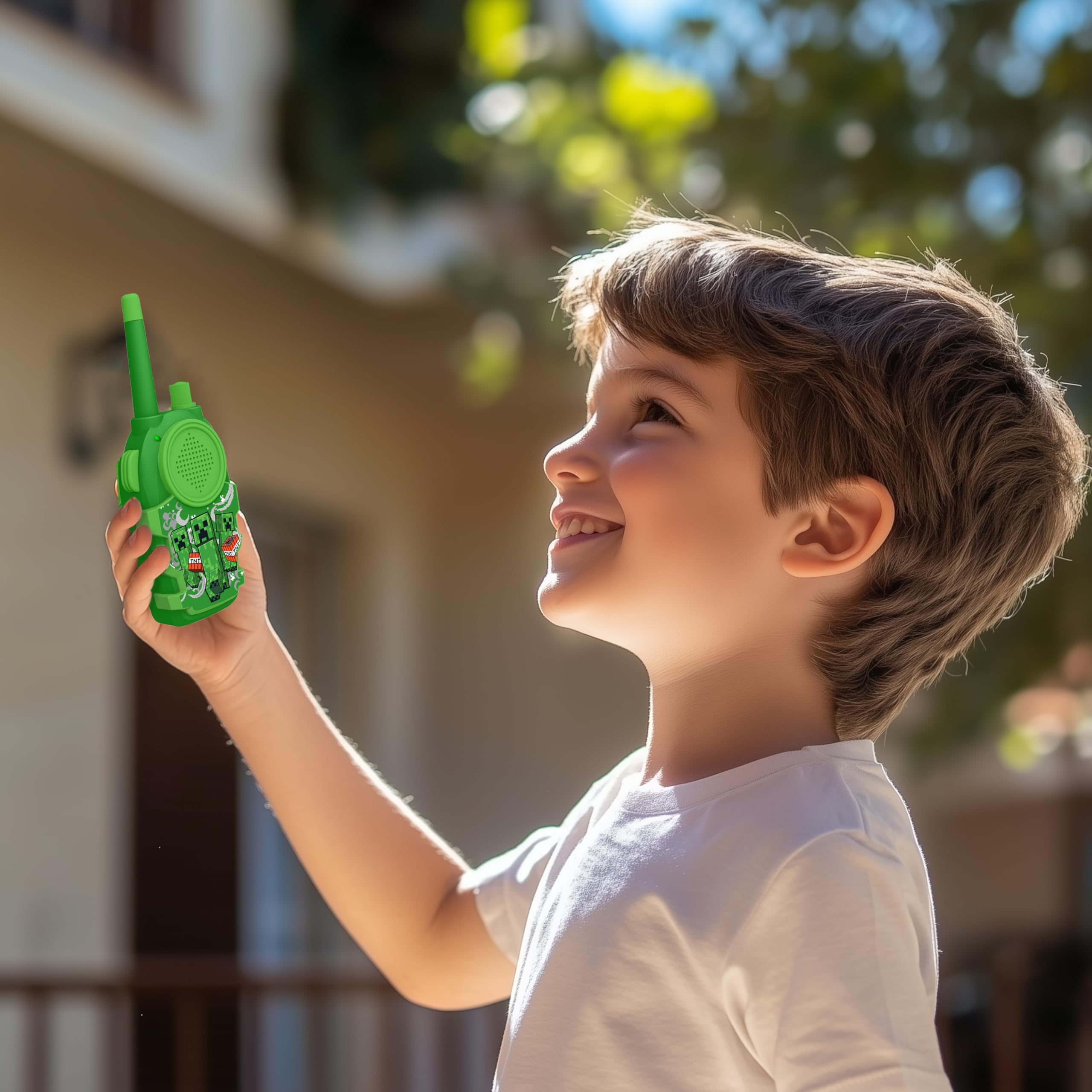 OTL Technologies Minecraft, set walkie talkie verde, portata 150 metri, funzione push-to-talk