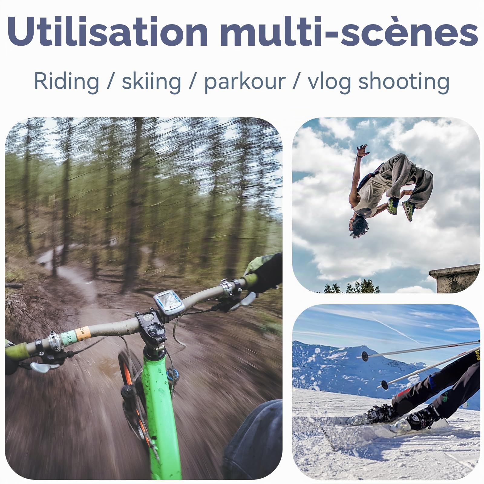Adaptom° Harnais de Poitrine Support pour Caméras d'action et téléphones Portables, Compatible avec GoPro 13/12/11/10/9/8/7, insta360, DJI Action 5 Pro 4/3/2 Osmo et Toutes Les caméras d'action