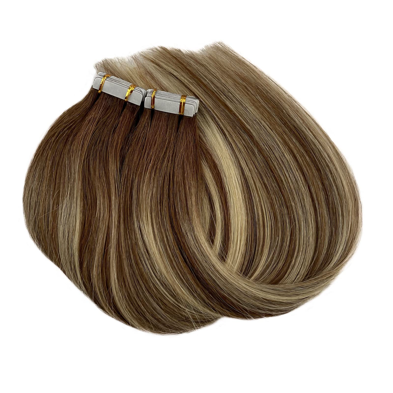 Amazon.com : Tape in Hair Extensions Real Human Hair 18 Inch  display picture 2