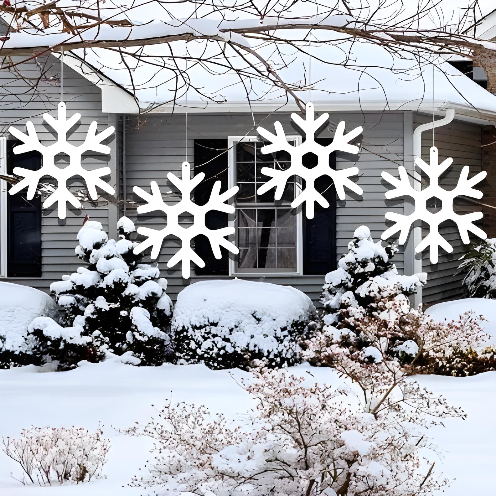Victory Store Yard Sign Outdoor Lawn Decorations: Large Outdoor Hanging Snowflakes Decorations Set of 15, 12440