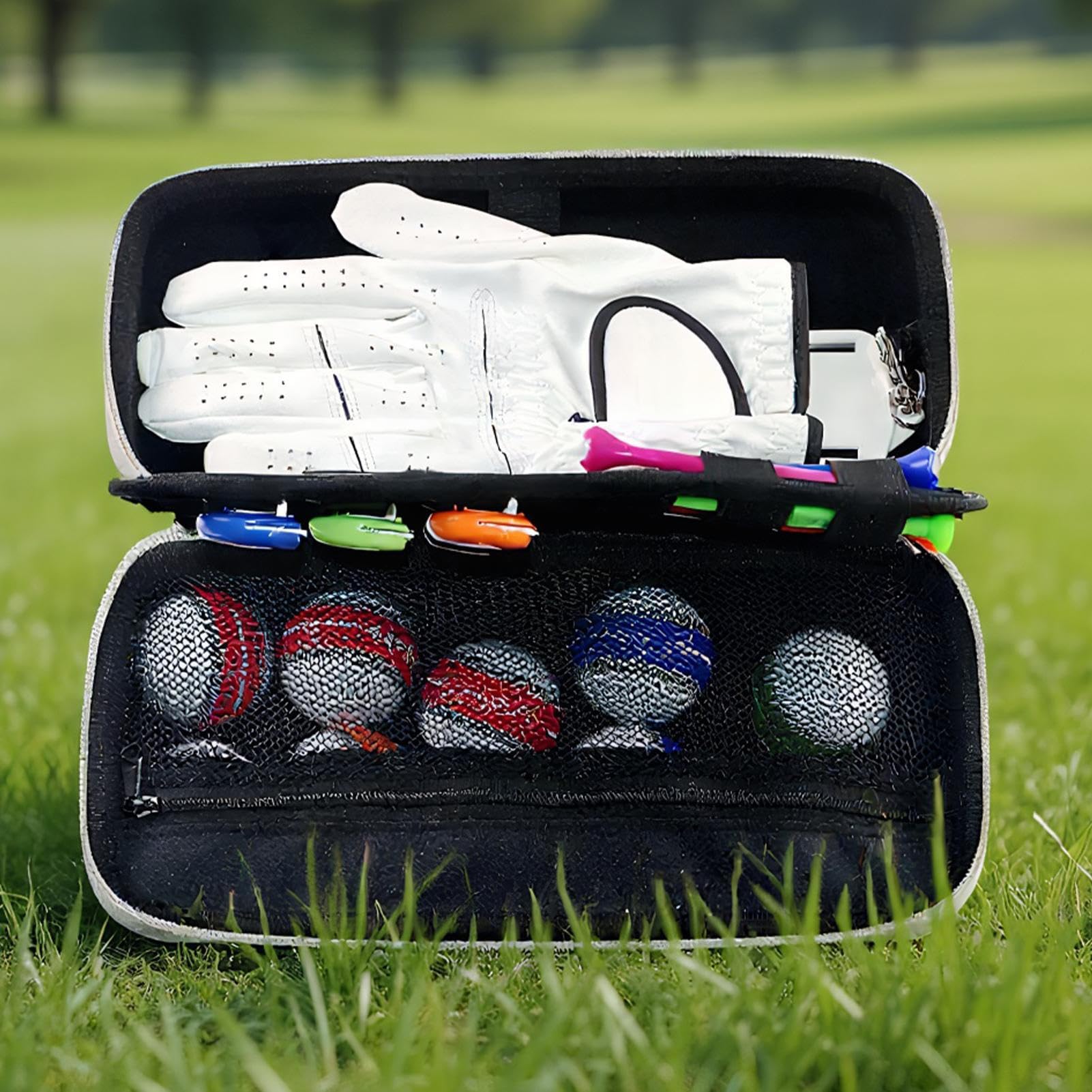 Golf Organizer Tasche | Golfhandschuh Halter mit Formgeber,Tragbare Aufbewahrungslösung für Pitchgabeln Tees Ballmarker Zubehör