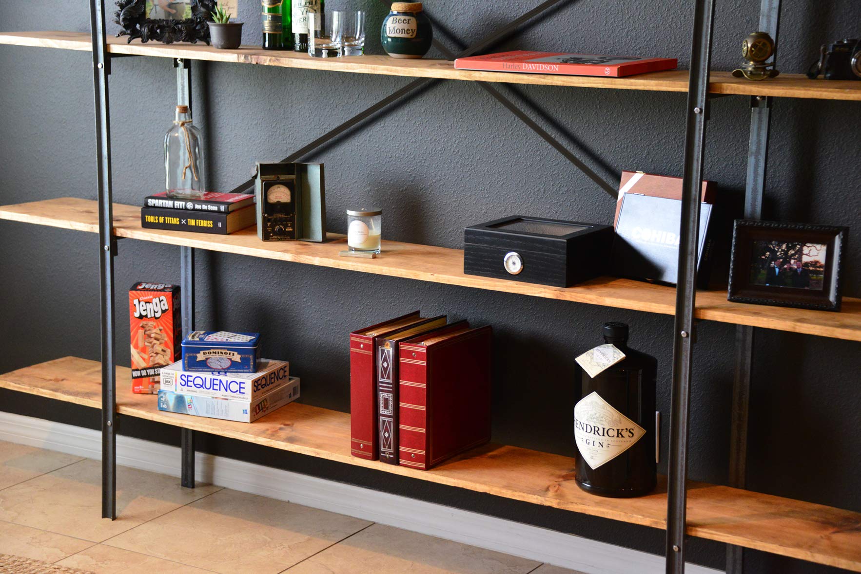 Amazon.com: Five Four Design 5 Shelf Channel Iron Bookshelf