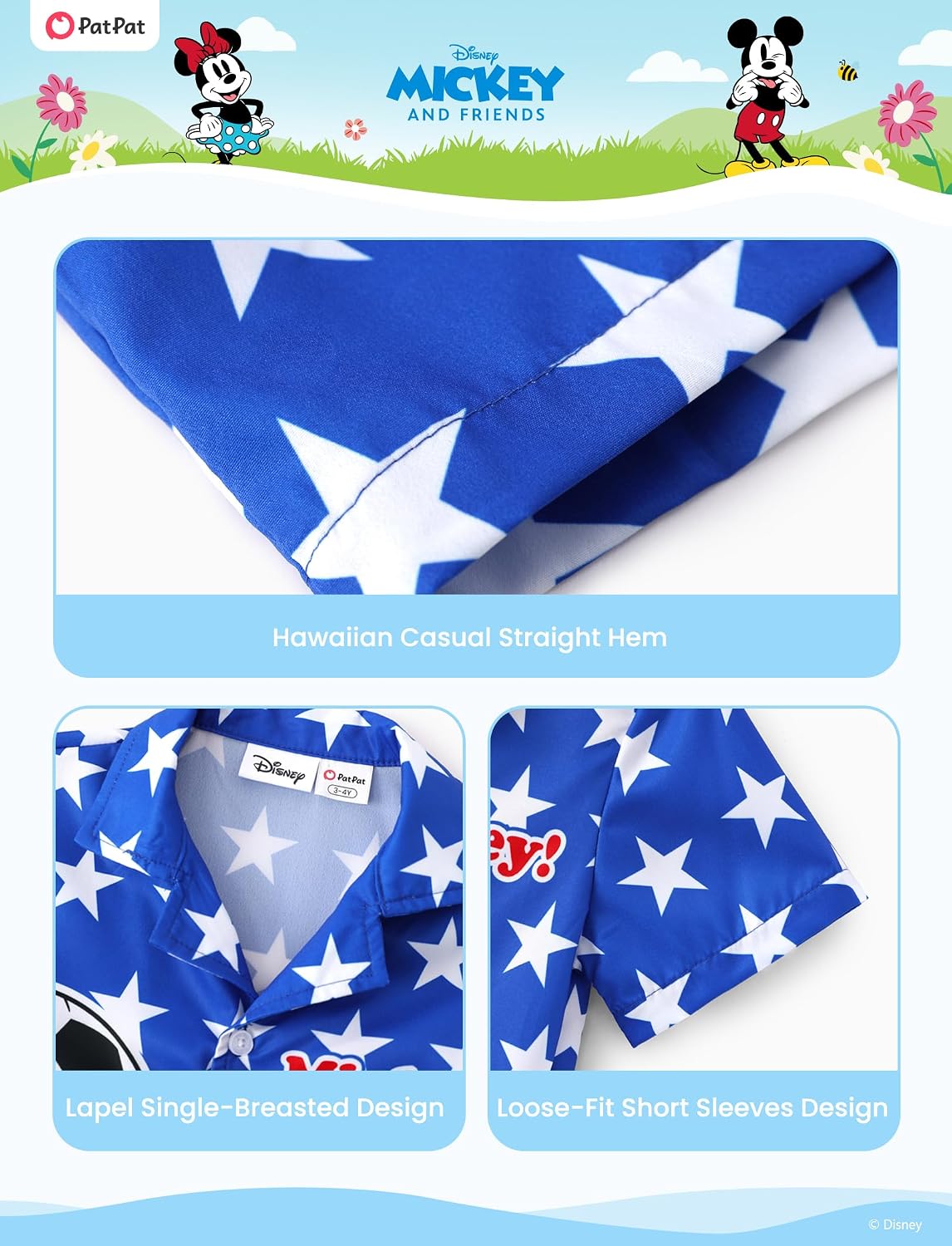 Disney Marvel Spiderman Cars Stitch Star Wars Mickey Boys Hawaii Shirt Button Up Dress Shirts Short Tropical Shirt Kids 2-13Y