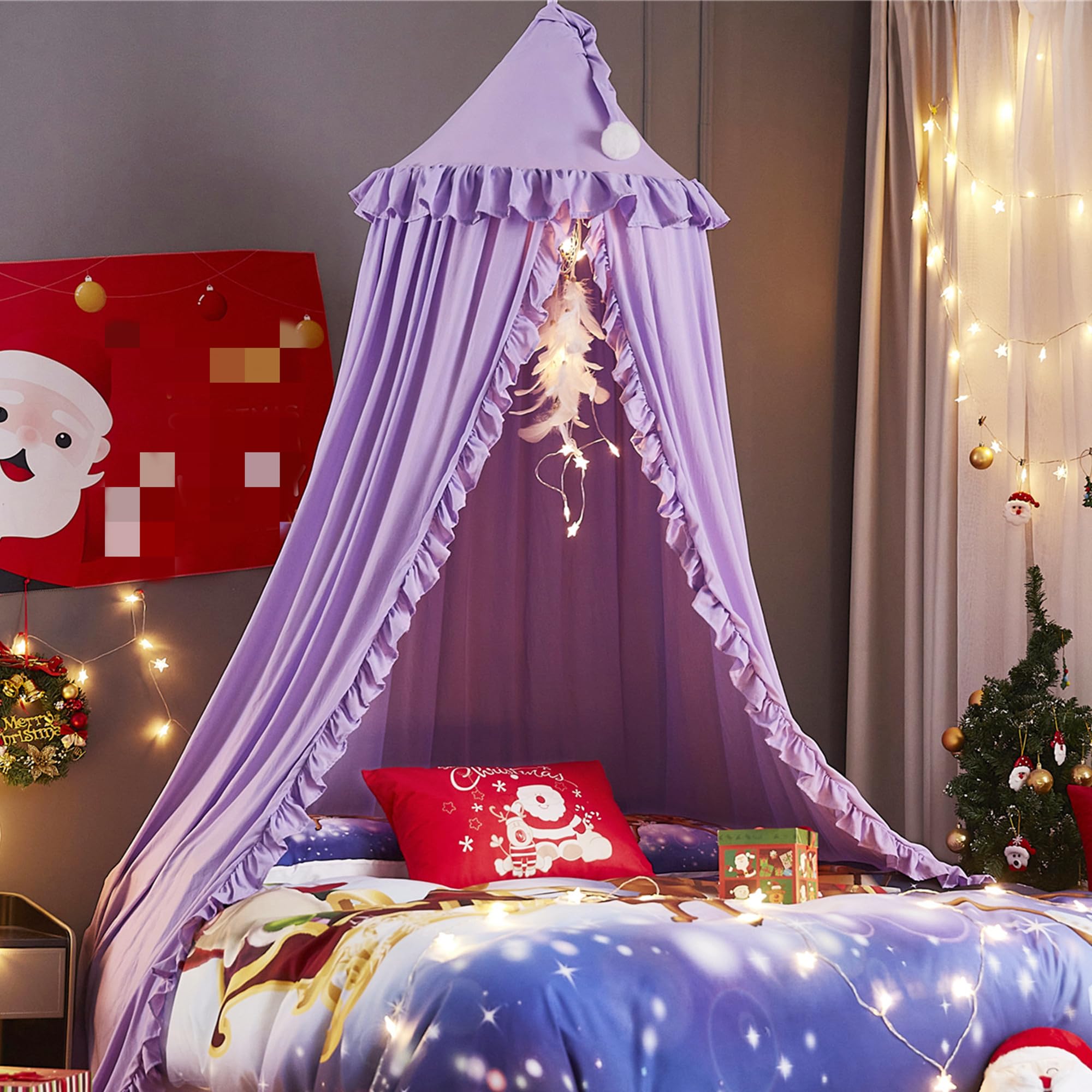 VETHIN Princess Round Dome Dreamy Mosquito Net