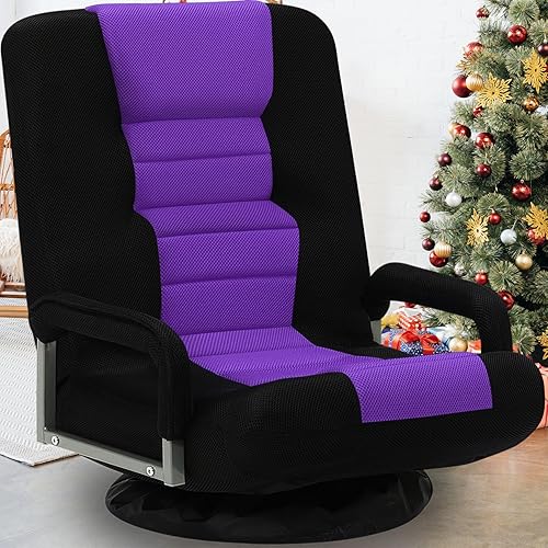 Miniatura 4 de Silla giratoria para videojuegos Silla multiusos para videojuegos en el suelo para jugar videojuegos, ver TV, leer con reposabrazos, soporte lumbar