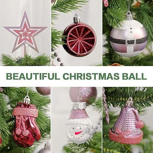 Miniatura 3 de SY Super Bang Juego de adornos de Navidad, 90 adornos colgantes de Navidad inastillables para decoración de árbol de Navidad, para interiores,