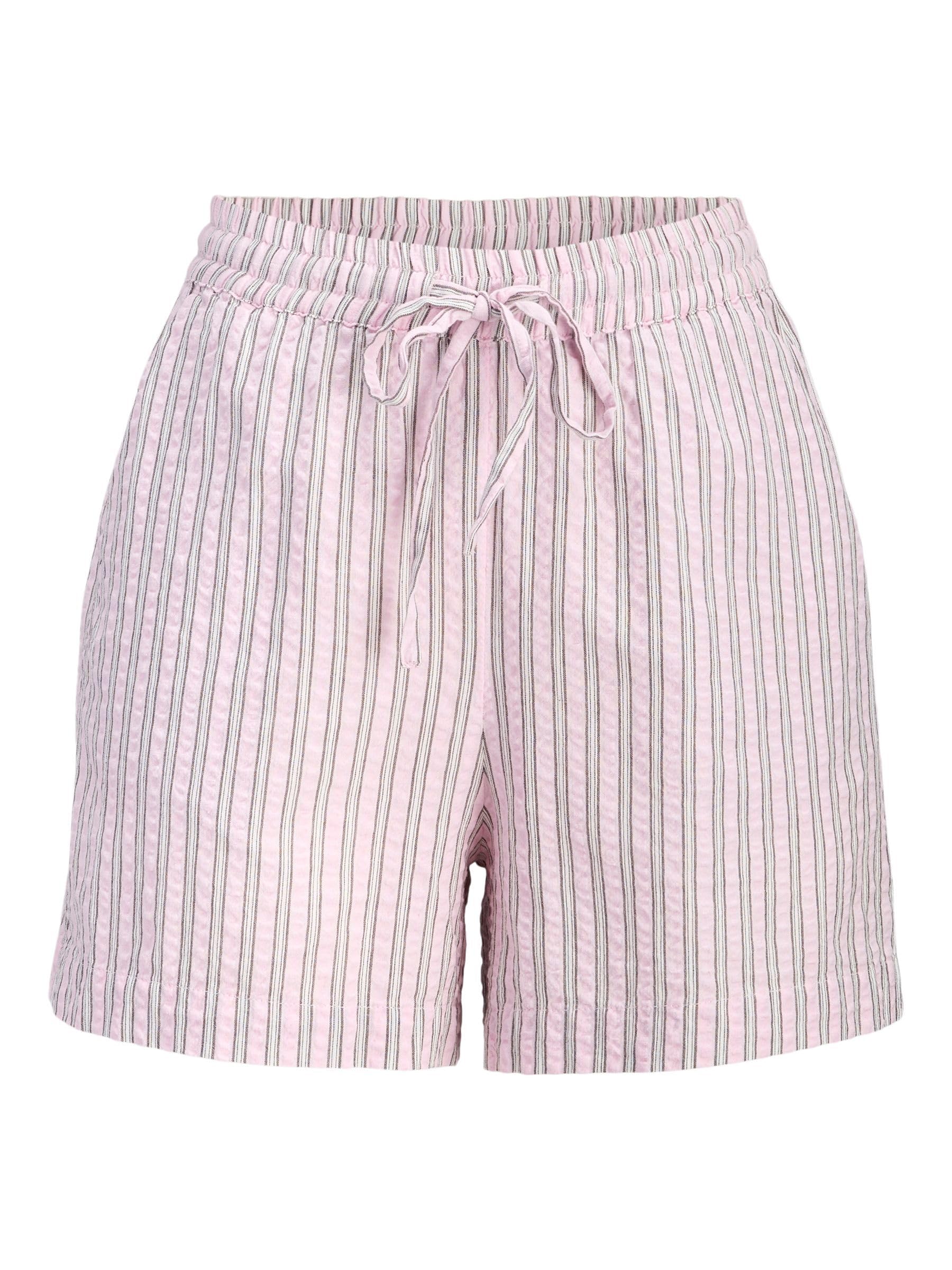 Jack & Jones Women's Pink Lady Jxzoe Seersucker Hw Wvn Ln Shorts, M