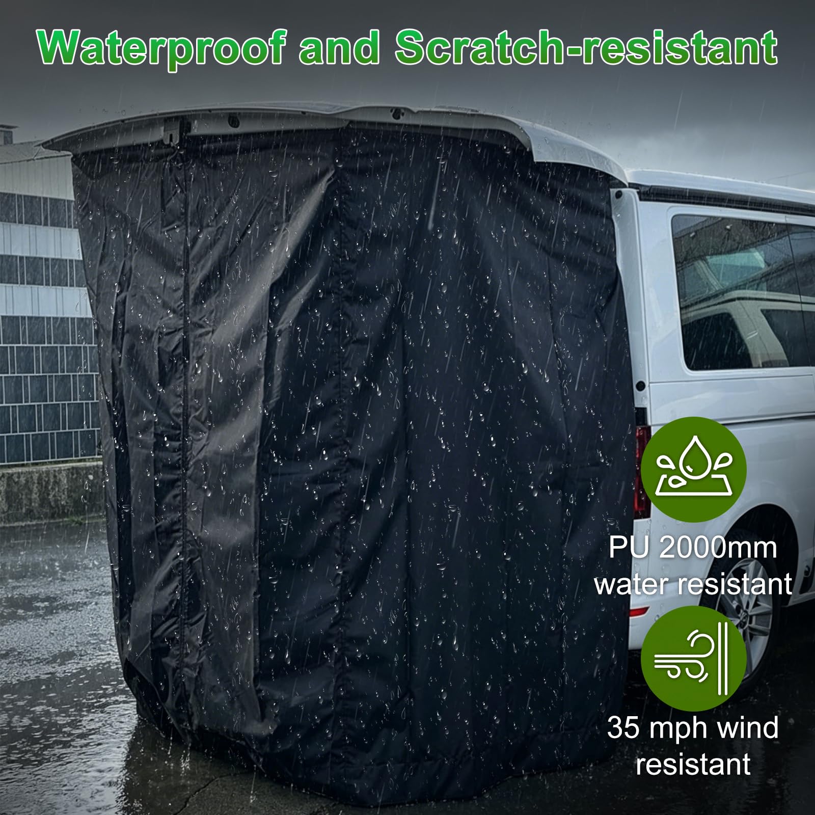 Heckklappen Zelt für VW TRANSPORT T5/T6, Heckzelt Verwendet Werden Umkleide, Duschkabine, Kochnische Oder Einfach Mehr Platz