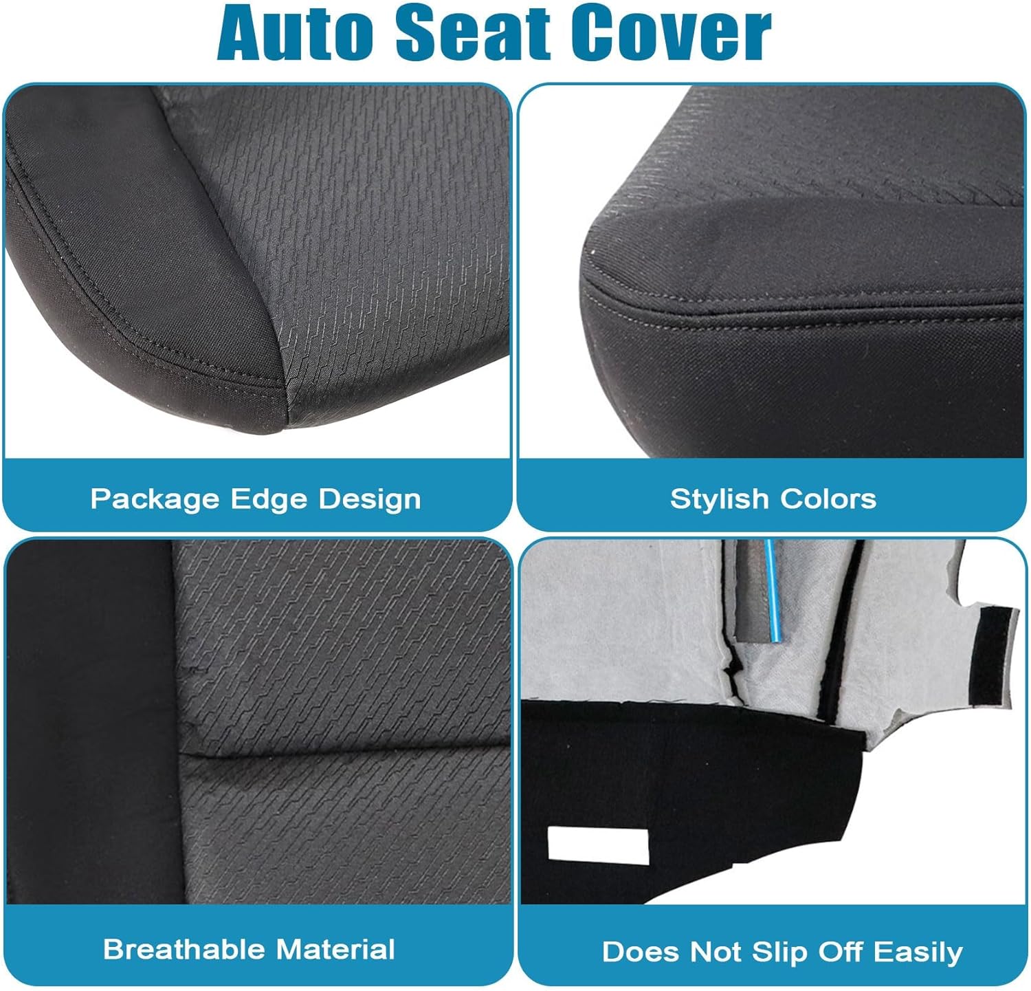 Pripirlod Black Cloth Driver and Passenger Side Bottom Seat Cover & Foam Cushion Fit for Chevy Silverado Tahoe Suburban Avalanche GMC Yukon Sierra 2007 2008 2009 2010 2011 2012 2013 2014