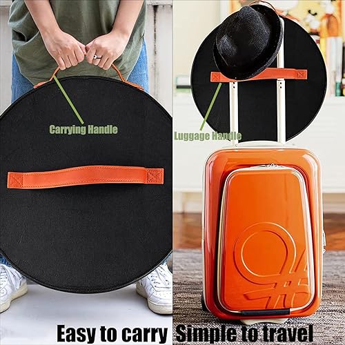 Miniatura 8 de Caja de almacenamiento para sombreros, cajas de sombreros para mujeres, soporte para sombreros de vaquero para viajes, funda de transporte de