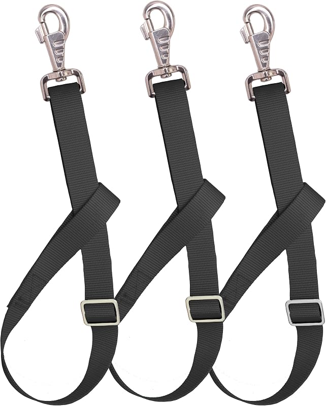 Alça Ajustável de Nylon para Balde e Rede de Feno Loaged Preta, 50,8–76,2 cm, Pacote com 3