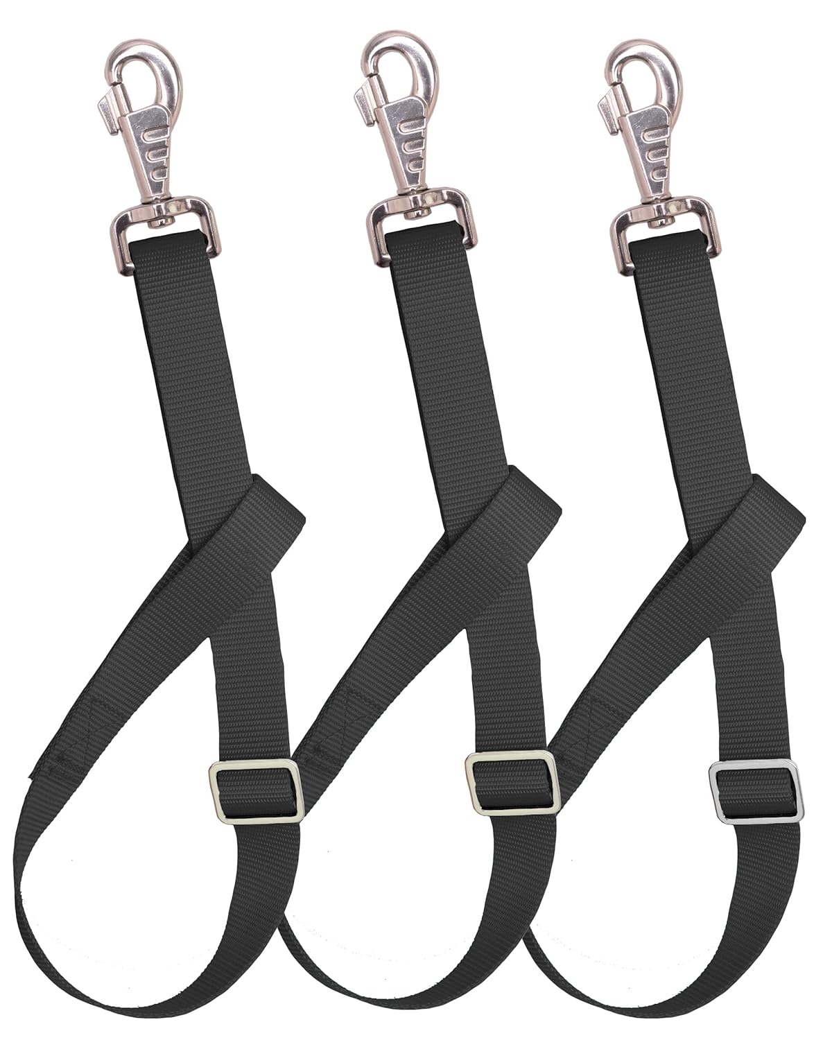 Adjustable Nylon Bucket Strap （3 Pack）- for Hay Nets, Water Buckets, Hanging Strap,Horse Outdoor Feeders,Heavy Duty Horse Water Feed, 30" (Black)