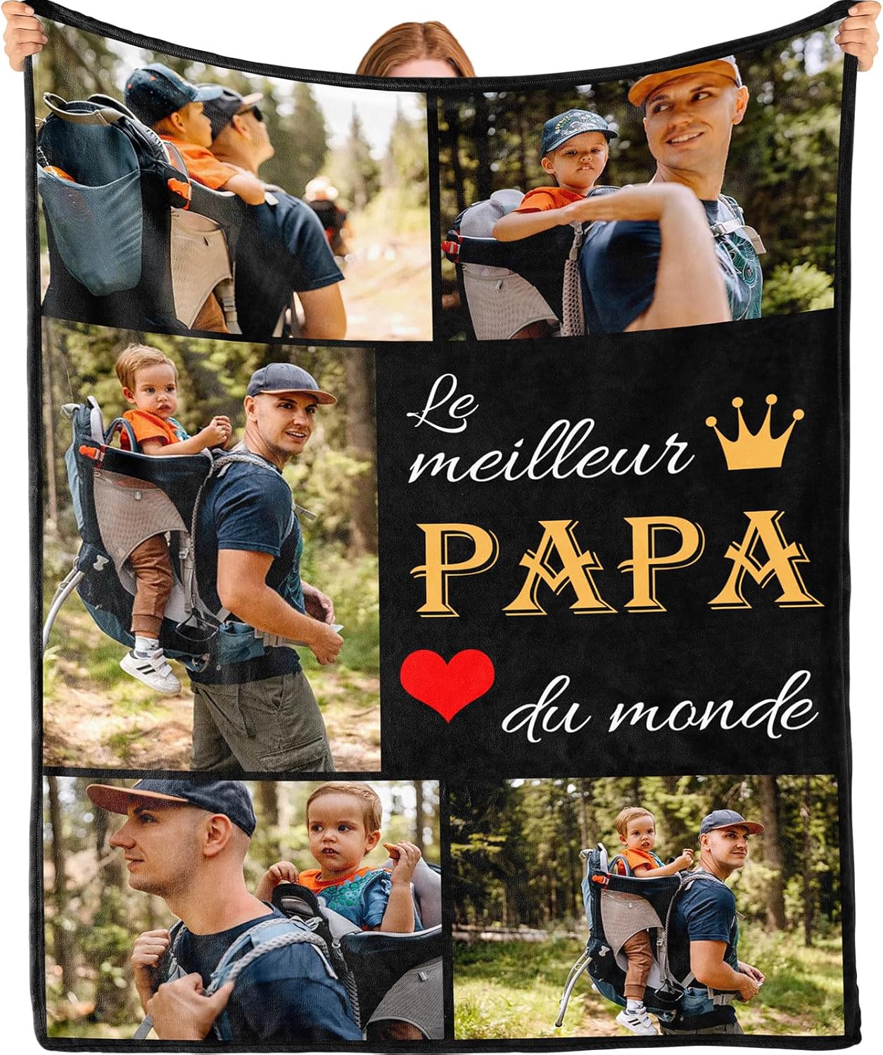 Bemaystar Custom Blanket, Personalized Blanket, Personalized Gifts for Dad, Custom Dad Gift, Father Birthday Gift