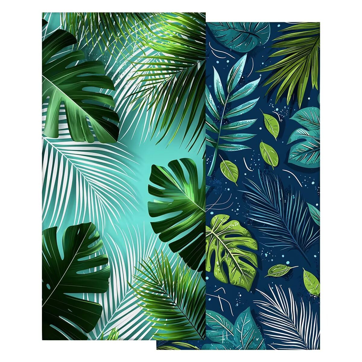 Toalla Playa 90x180 cm, Toalla Gimnasio Microfibra Secado Rapido, Juego de 2 Antiarena Toallas de Playa, Ligera Compacta Toallas Microfibra Grande para Viaje, Regalo Hombre Regalo Mujer (Planta) -4597
