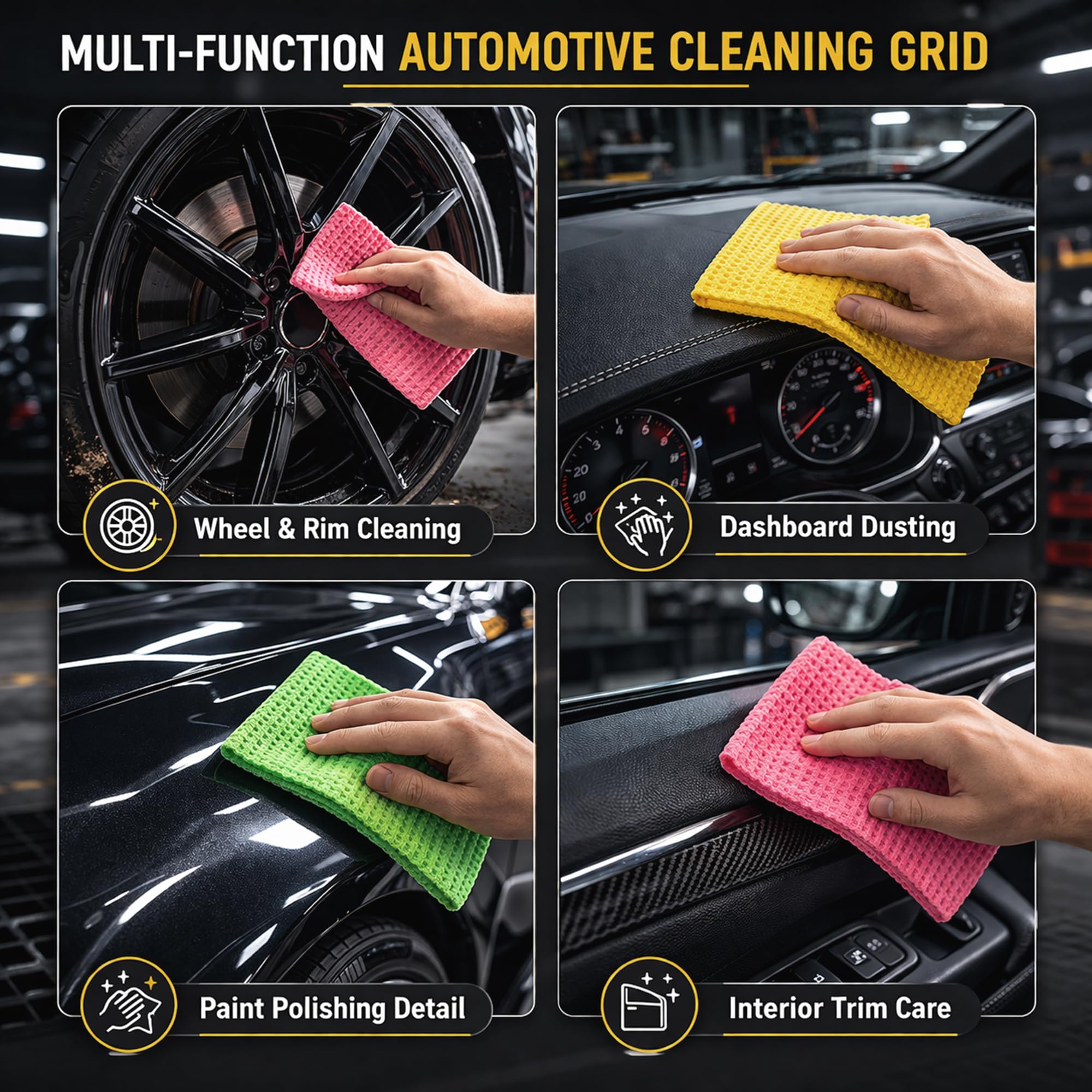 Cutting EDGE Car & Bike Cleaning Sponge Set of 5, Reusable Absorbent Scratch Free Sponge for Car Wash & Detailing (Multicolor) 3
